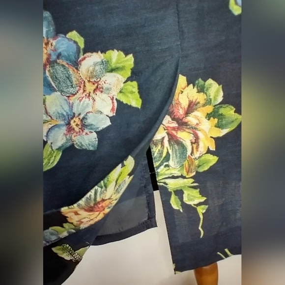 VINTAGE GEIGER FLORAL LINEN SKIRT - Picture 3 of 9